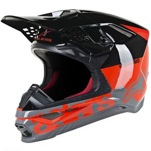 SUPERTECH S-M8 RED FLUO BLACK MID GRAY GLOSSY