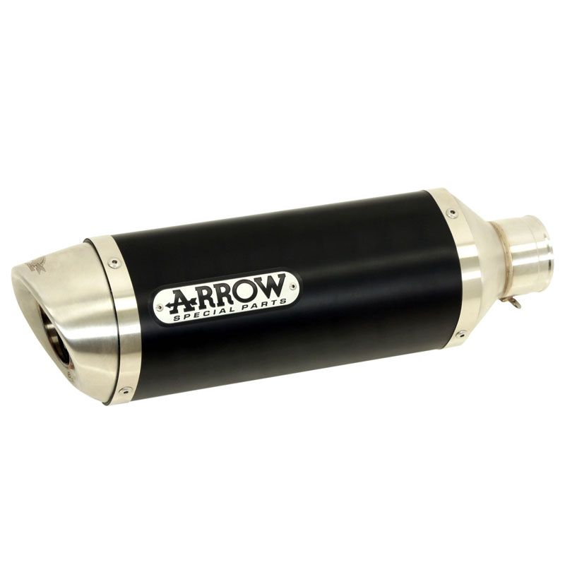 Silenziatore Arrow Alluminio scuro Race-Tech con fondello in acciaio
